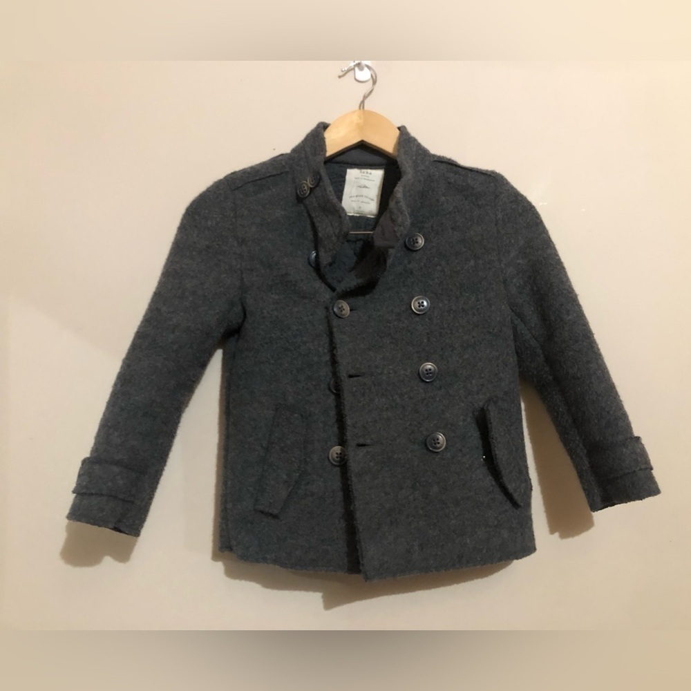 ✨ Zara | Knitwear — Grey Peacoat sz 7 Kids